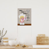 Kleines Cowgirl Stiefel und Chaps Wortart. Poster (Küche)