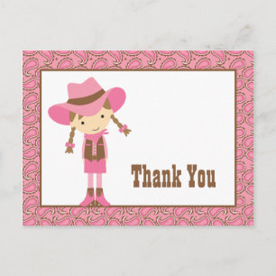 Kleines Cowgirl Vielen Dank Postcard Postkarte
