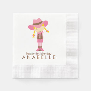 Kleines Cowgirl-Western-Geburtstags-Party Serviette