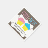 Kleines Cupcake Pink oder Blue Gender Reveal Party Serviette (Ecke)