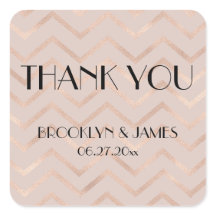 Kleines Dankeschön Rose Gold Zickzack Hochzeitstic