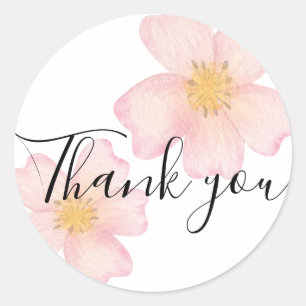Kleines Dankeschön-Sticker für Unternehmen - Rosa Runder Aufkleber