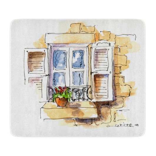 Kleines dekoratives Glasschneiden-Brett Schneidebrett (Vorderseite)