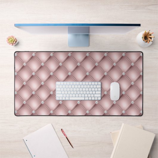 Kleines Diamant-Tuflidesign, Rose Gold Schreibtischunterlage (Büro 1)