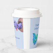 Kleines Dino auf dem Weg Babydusche Pappbecher (Rechts)