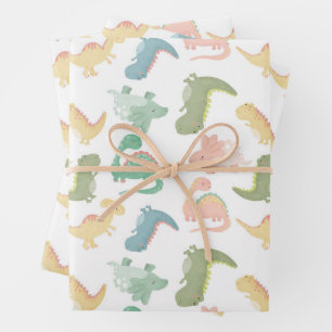 Kleines Dinosaurier-Design Geschenkpapier Set