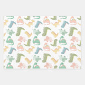 Kleines Dinosaurier-Design Geschenkpapier Set (Vorderseite)