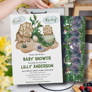 Kleines Dinosaurier-Party! Brüllen! Babyparty Einladung
