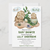 Kleines Dinosaurier-Party! Brüllen! Babyparty Einladung (Vorderseite)