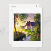 kleines Dorf am Bach Postkarte (Vorne/Hinten)