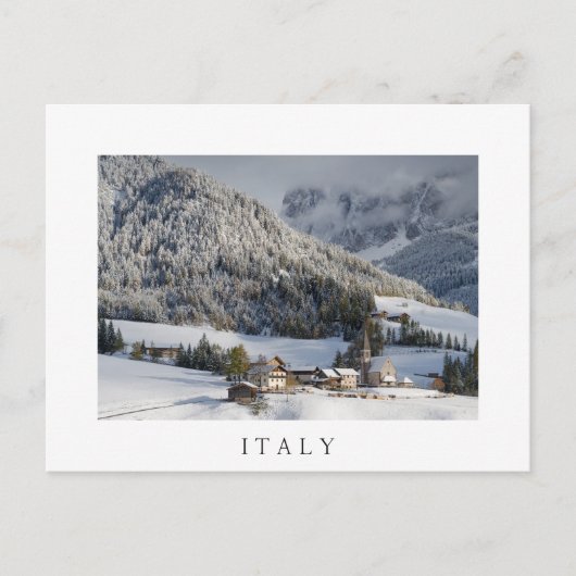 Kleines Dorf im Schnee in "Italien" Postkarte (Vorderseite)