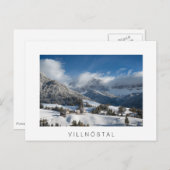 Kleines Dorf mit Dolomiten Bergen im Schnee Postkarte (Vorne/Hinten)