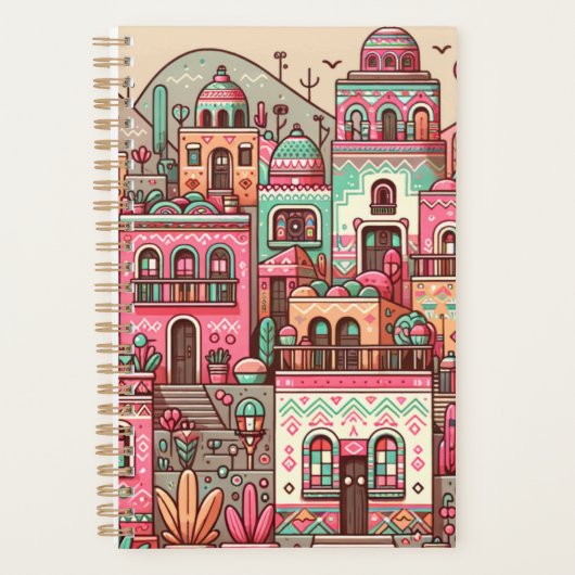 Kleines Dorf mit farbenfrohen Farben Planer (Vorderseite)