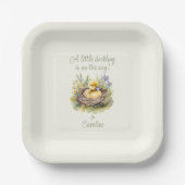 Kleines Duckling ist auf dem Weg Duckkissendusche Pappteller (Vorderseite)