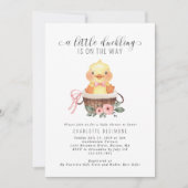 Kleines Duckling ist auf dem Weg zur Kinderdusche Einladung (Vorderseite)