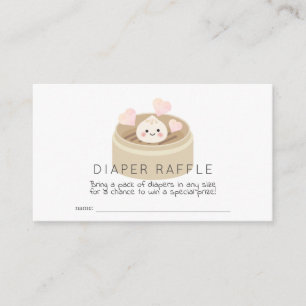 Kleines Dumpling Baby Duwer Diaper Raffle Ticket Begleitkarte