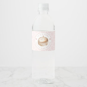 Kleines Dumpling Pink Es ist eine Girl Baby Dusche Wasserflaschenetikett