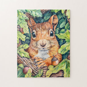 Kleines Eichhörnchen im Eichbaum Puzzle