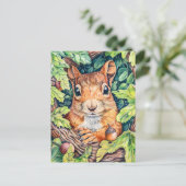 Kleines Eichhörnchen im Eichenbaum Postkarte (Stehend Vorderseite)