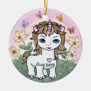 Kleines Einhorn Keramik Ornament