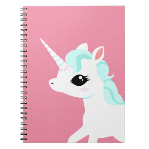 Kleines Einhorn mit blauer Notizblock