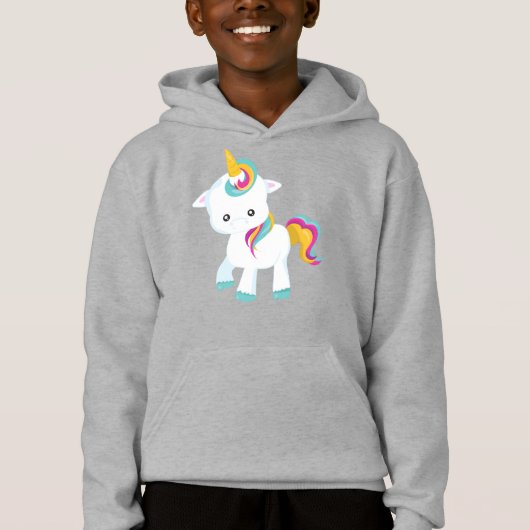 Kleines Einhorn, Niedliches Einhorn, magisches Ein Hoodie (Vorderseite)