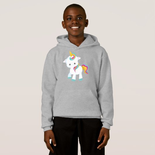 Kleines Einhorn, Niedliches Einhorn, magisches Ein Hoodie (Vorne ganz)