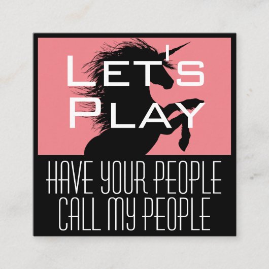 Kleines Einhorn Quadratische Visitenkarte (Vorderseite)