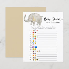 Kleines Elefant Baby Dusche Emoji Pictionary Game