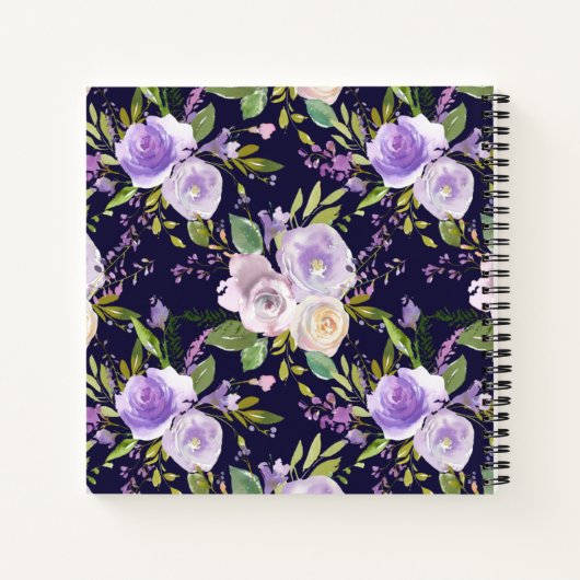 kleines Elefant lila Flora Babyduschenbuch Notizblock (Rückseite)