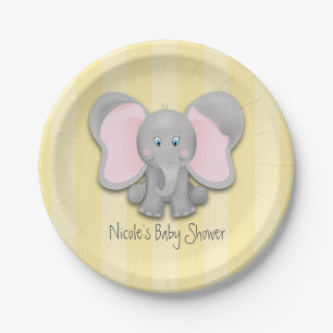 Kleines Elefant Yellow Baby Dusche Party Pappteller
