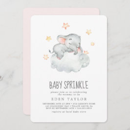 Kleines Elefantenmädchen schlafen Baby Sprinkle Einladung