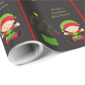 Kleines Elf-WeihnachtsBabyparty-Packpapier Geschenkpapier (Rolleneckpunkt)