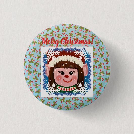 Kleines Elfenmädchen Button (Vorderseite)