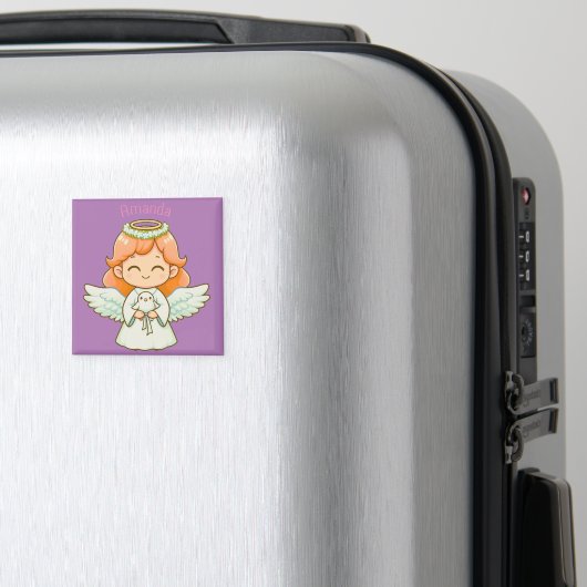 Kleines Engel-Mädchen und Vogel Magnet (In Situ (Gepäck))