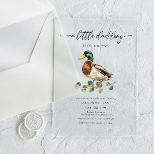 Kleines Entlein ist auf dem Weg Enten-Baby-Party Acryleinladungen