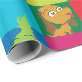 Kleines, farbiges Farbblockmuster Geschenkpapier (Rolleneckpunkt)