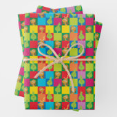 Kleines, farbiges Farbblockmuster Geschenkpapier Set (Beispiel)