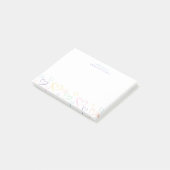 Kleines farbiges Herz mit Kindern Name Post-it-Not Post-it Klebezettel (angewinkelt)