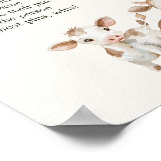 Kleines Farm Kinderzimmer Baby Shower-Spielzeichen Poster (Ecke)