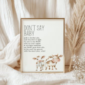 Kleines Farm Kinderzimmer Baby Shower-Spielzeichen Poster