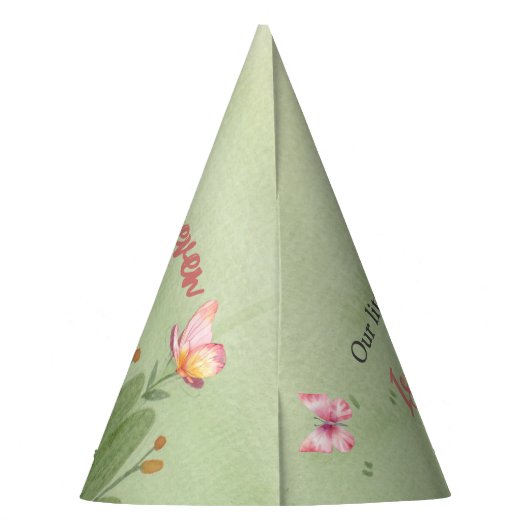 Kleines, feines rosa Schloss Schmetterling jedes A Partyhütchen (Rückseite)