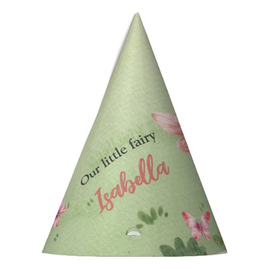 Kleines, feines rosa Schloss Schmetterling jedes A Partyhütchen (Links)