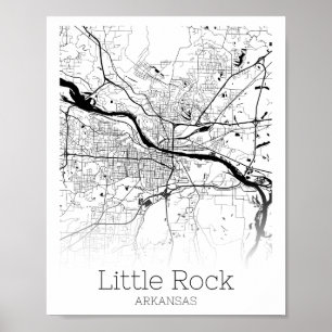Kleines Felsen Arkansas Minimalistische Stadtkarte Poster