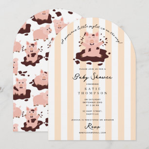 Kleines Ferkel Süße Bauernhoftiere Baby Shower Einladung