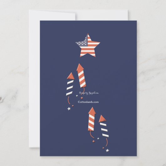 Kleines Firecracker Foto Einladung (Rückseite)