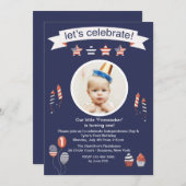 Kleines Firecracker Foto Einladung (Vorne/Hinten)