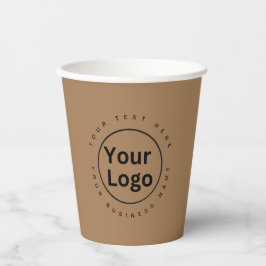 Kleines Firmenlogo braun Pappbecher