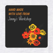 Kleines Firmenzeichen, handgefertigt mit Liebe bea Etiketten (Design 2)