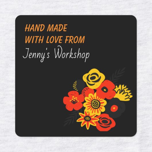 Kleines Firmenzeichen, handgefertigt mit Liebe bea Etiketten (Design 2)